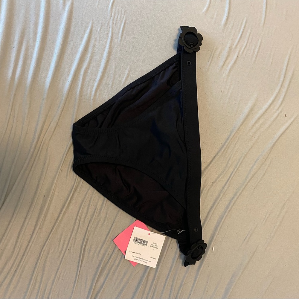 NWT Kate Spade black bikini bottoms.